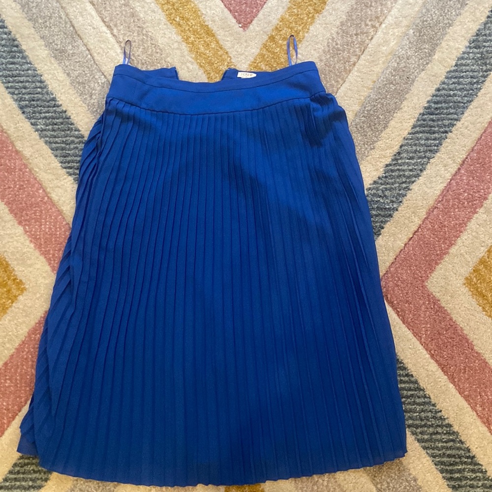 J Crew Factory Blue Pleated Accordion Midi